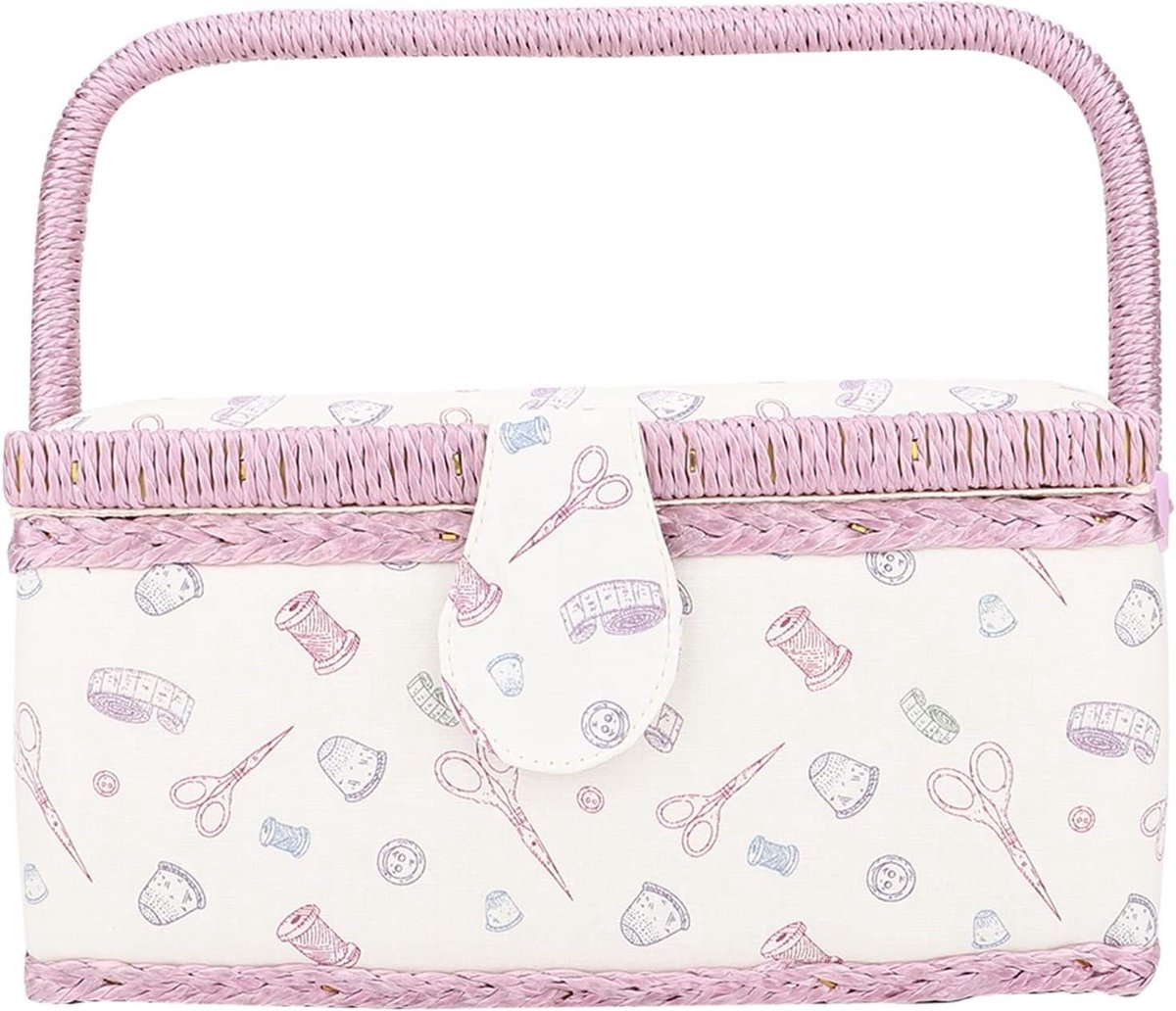 Naaimand - Naaiset organizer - Hobby opslag - Dubbellaags ontwerp - 30 x 21 x 14 cm - Blauw