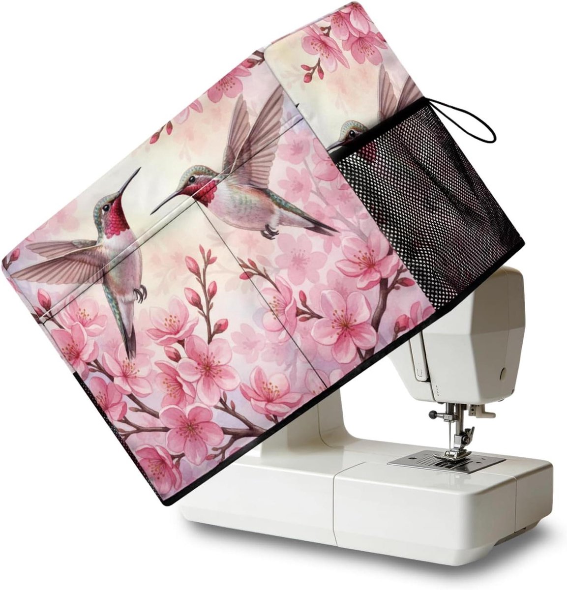 Naaimachinehoes - Opbergtas - Naaispullen Opbergen - Met Opbergvakken - 45 x 22 x 32 cm - Kolibrie Bloem