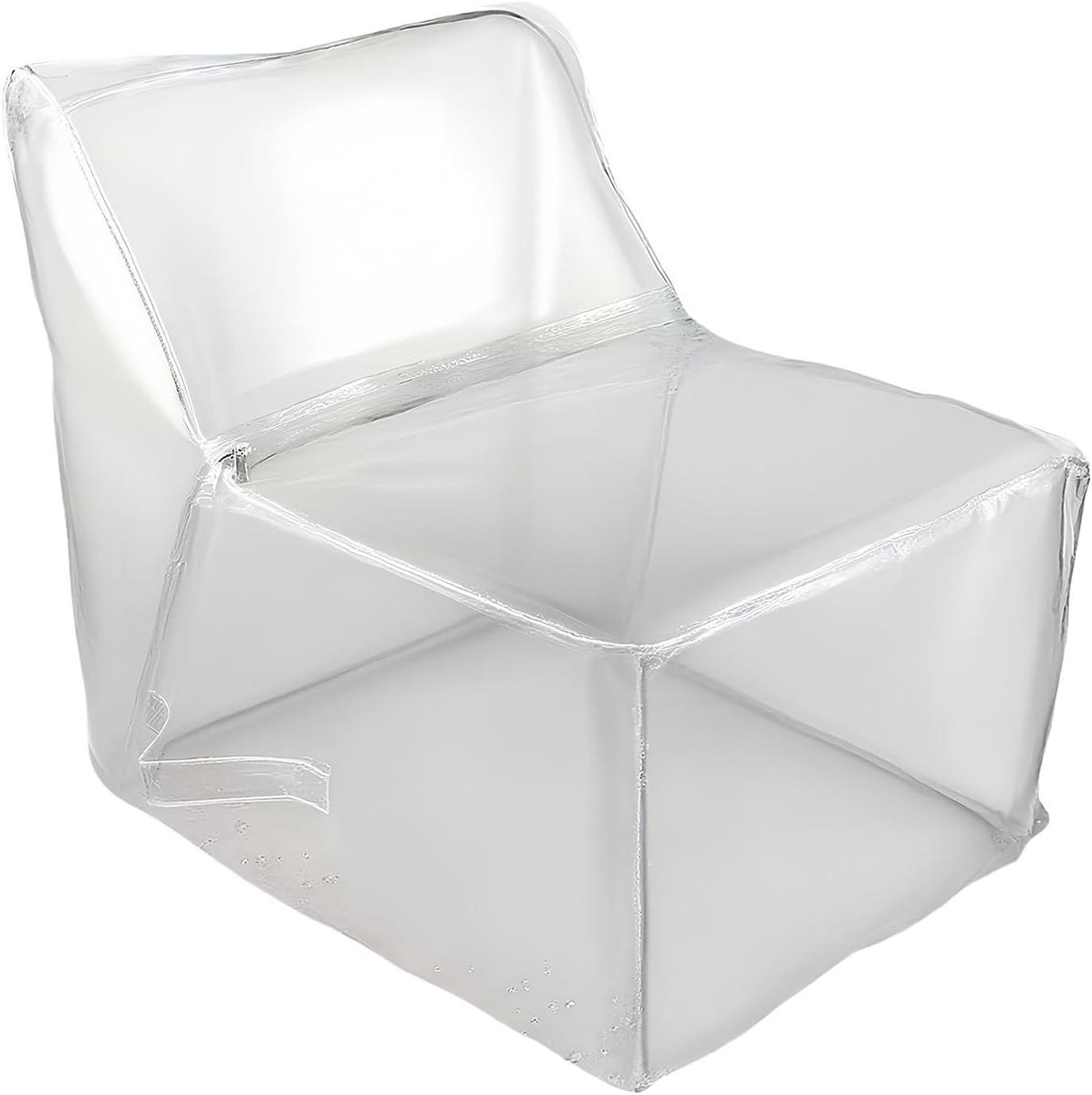 Opvulbare Zitzak - Opbergzak - Speelgoed Opbergen - Waterdichte Vinyl Hoes - 60x60x45cm - Transparant
