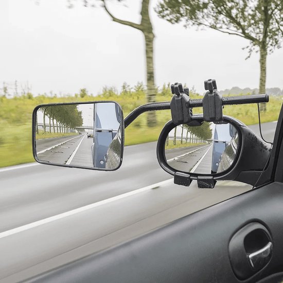 ProPlus Caravanspiegel - Opzetspiegel - Deluxe - Veilig - Eenvoudig en Snelle Montage - Geschikt voor grote autospiegels - Multi verstelbare bevestigingsarmen - Universeel voor Links en Rechts - Inclusief Opbergtas en Elastische Veiligheidskoord van ProPlus — afbeelding 3