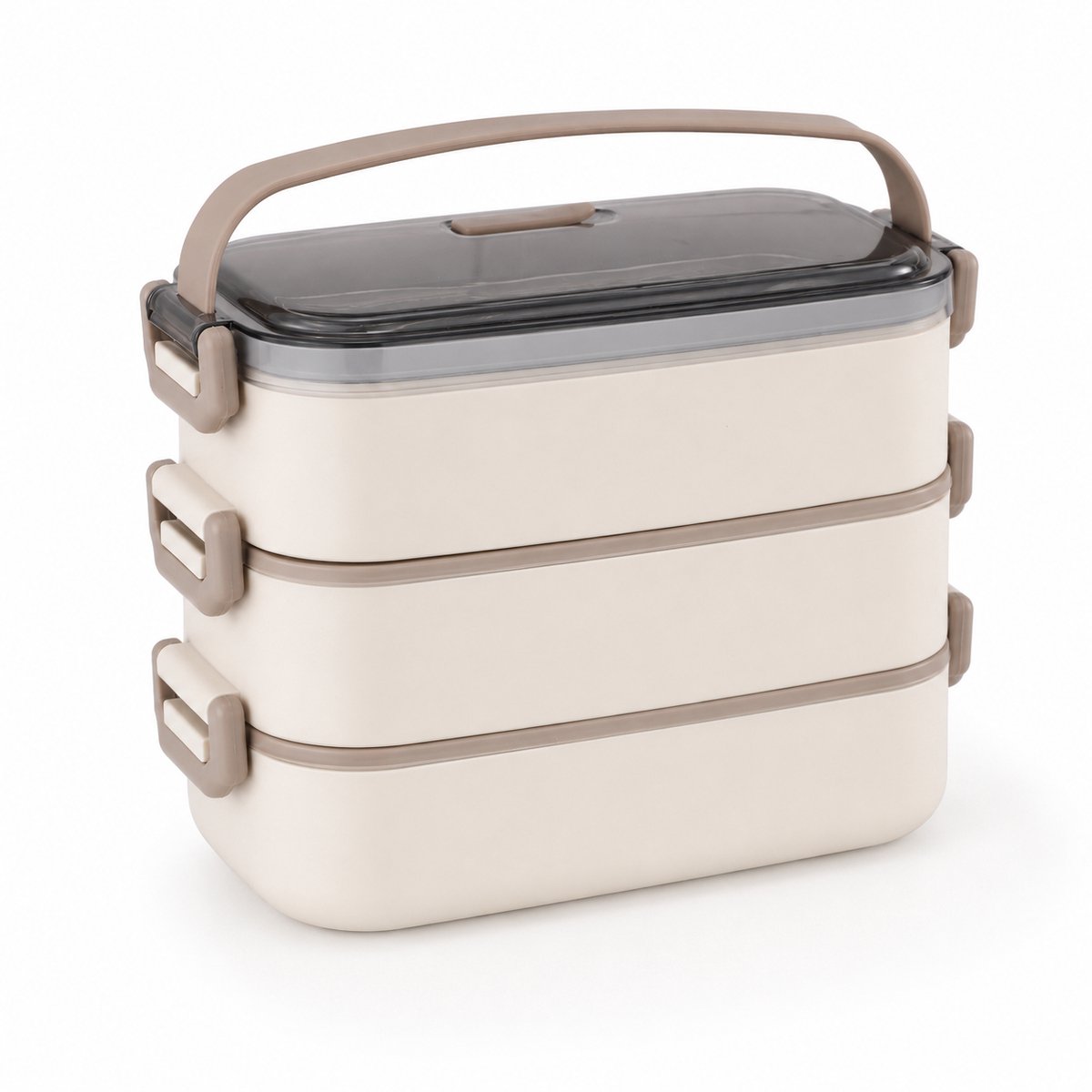 RVS Broodtrommel - Bento Box Volwassenen en Kinderen - Lekvrije Lunchbox met Vakken en Bestek - 304 Roestvrij Staal - BPA-Vrij - Khaki