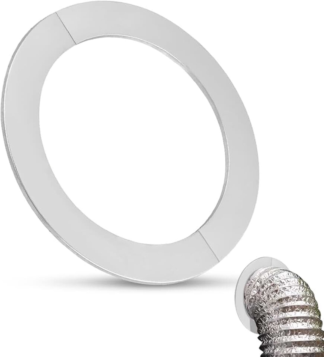 Afdekrozet roestvrij staal, buismanchet, schoorsteenopzetstuk Ofenknie, rozet schoorsteenkap grondplaat (DN 110 mm)