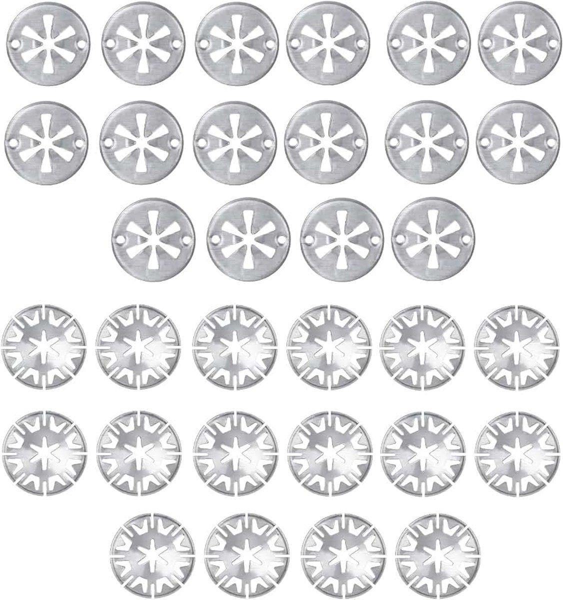 32 stuks klemschijven, hittebeschermplaat, mangaanstaal, borgringen, veerringen, assortiment klemmen voor bevestiging hitteschilden onder de kap, voor auto's