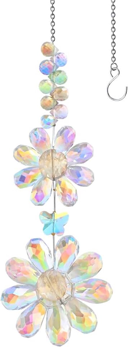 Zonnevanger van kristal, hanger, prismakristal, zonnevanger, hangende regenboog-prisma-venster, ornament, ballen, voor huis, tuin, raam