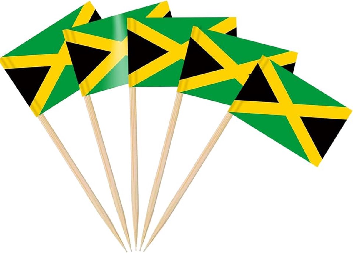 Jamaica tandenstokervlaggen, Jamaica decoratieve vlag, kleine mini-tandenstoker voor 2024, Jamaica Onafhankelijkheidsdag, Olympisch Jamaica decoratie, cupcaketopper, tandenstoker, cocktail,