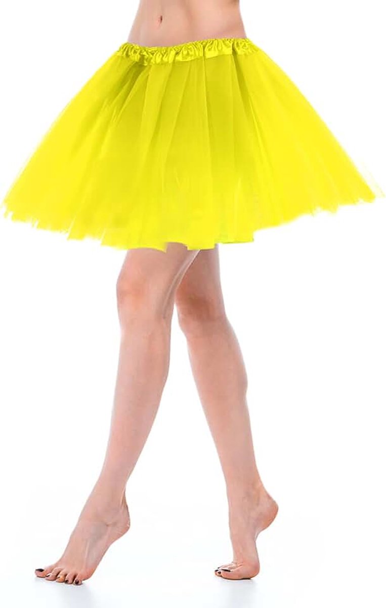 Rok voor dames, voor tieners, volwassenen, klassiek, elastisch, 3 lagen tule tutu-rok voor verkleedpartijen, dansen, voor vrouwen en tieners