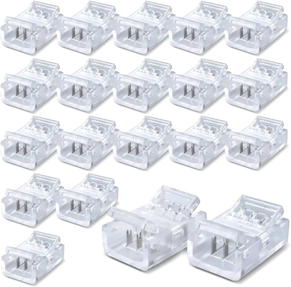 20 stuks Strip Connector voor 8MM 3 Pin LED Light, dubbele side Strip Quick Connector