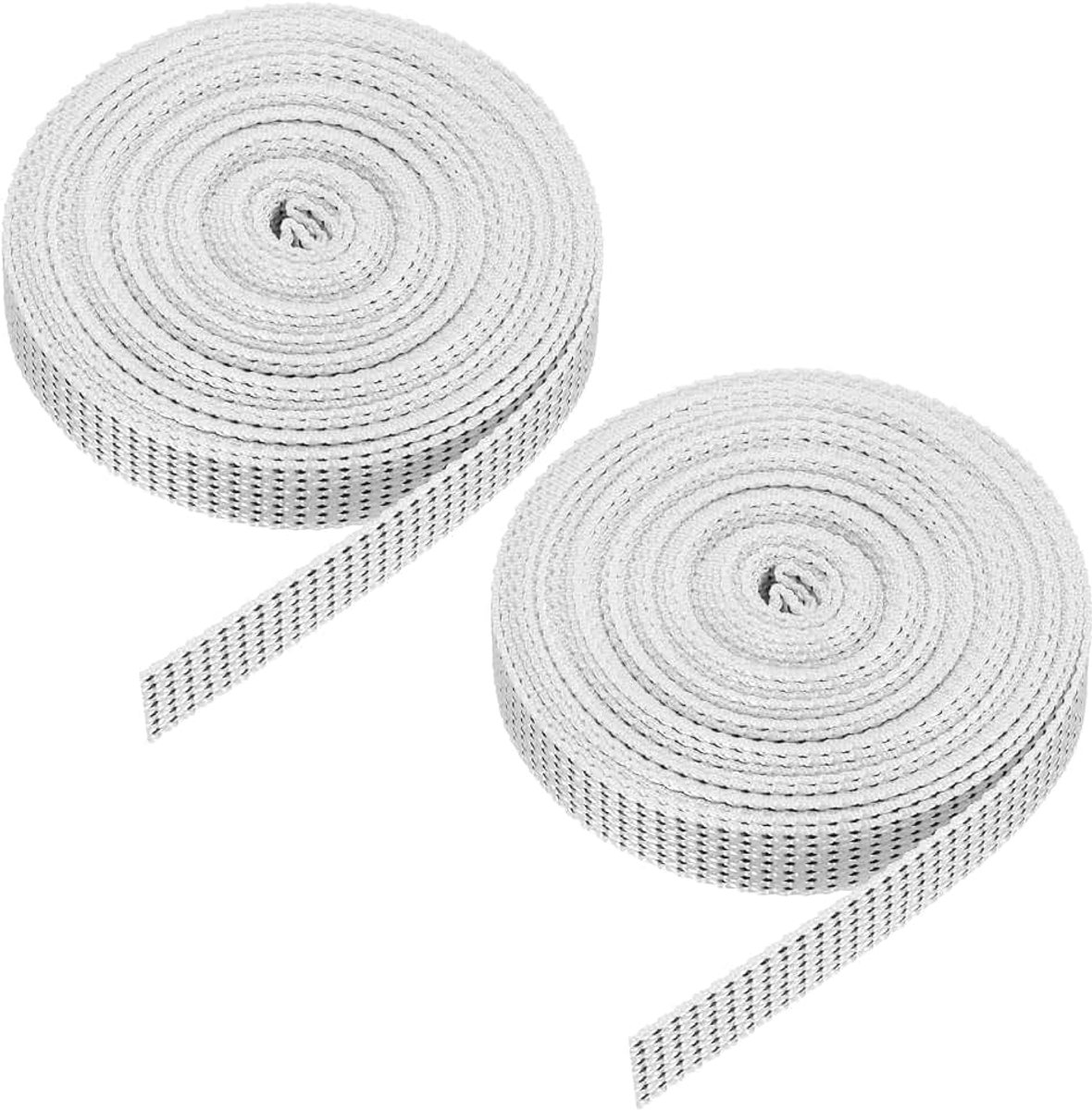 Rolluikriem, 2 stuks, 6 m, 16 mm, voor rolluiken, opschroefwikkelaars, riemwikkelaars, opbouw, deuren, ramen, rolluiken, riemband, jaloezie, vervanging, reparatieset, zwart/wit