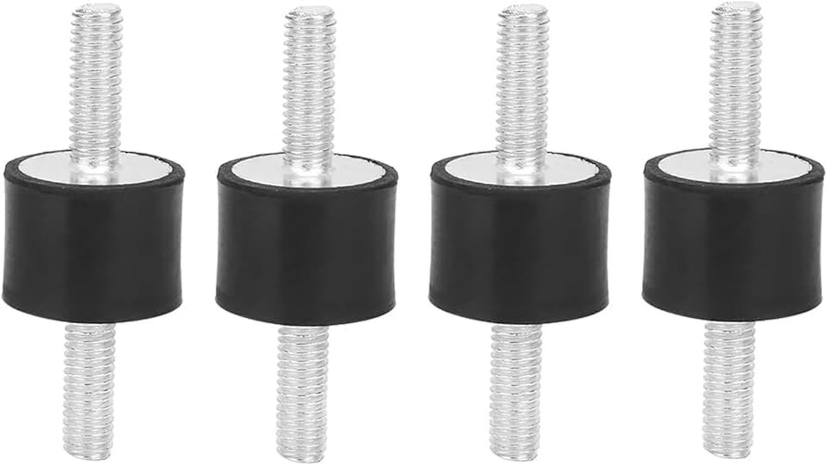 4 Stuks M6 Anti-vibratie-isolator, Rubberen Steunen Mannelijke Anti-vibratie Silentblock Auto-bootspoelen voor Luchtcompressoren, Dieselmotoren, Benzinemotoren, Waterpompen