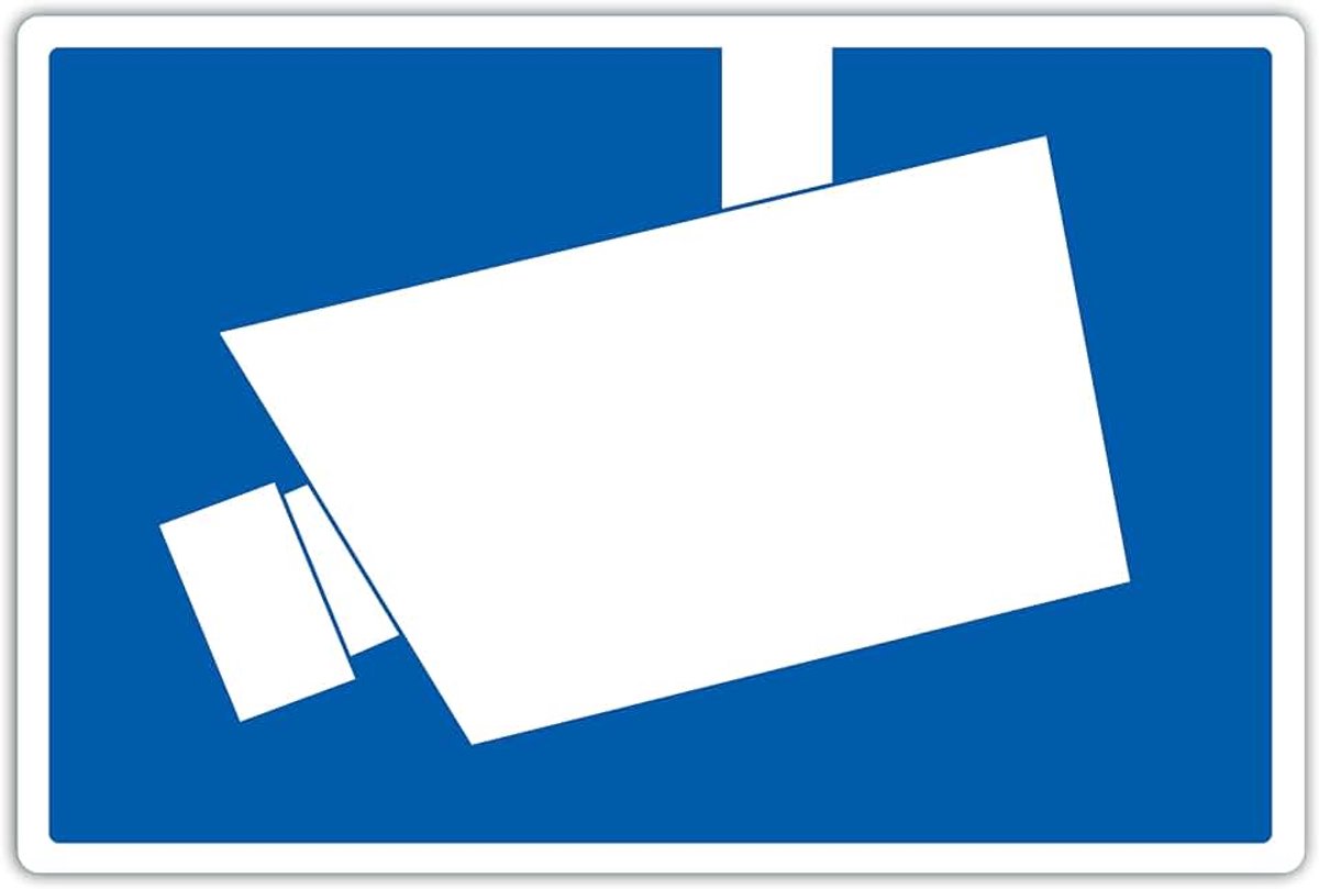 Let op videobewaking DIN 33450 bord 20 x 30 cm van stevig pvc hardschuimplaat 3 mm dit gebied wordt bewaakt schild met uv-bescherming van STROBO