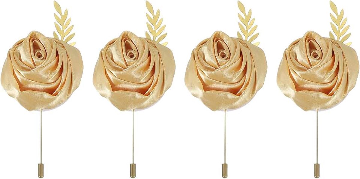 4 stuks groom boutonnières roos boutonnière reversspeldjes voor mannen huwelijksceremonie jubileum prom formeel feest kaki (11,9 cm x 5 cm)