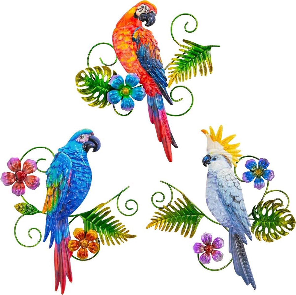 Metalen papegaai muur decor tropische outdoor muur decor papegaai outdoor metalen muur kunst metalen vogel muur decor outdoor decor patio muur hek tuin huis keuken decor 11 inch