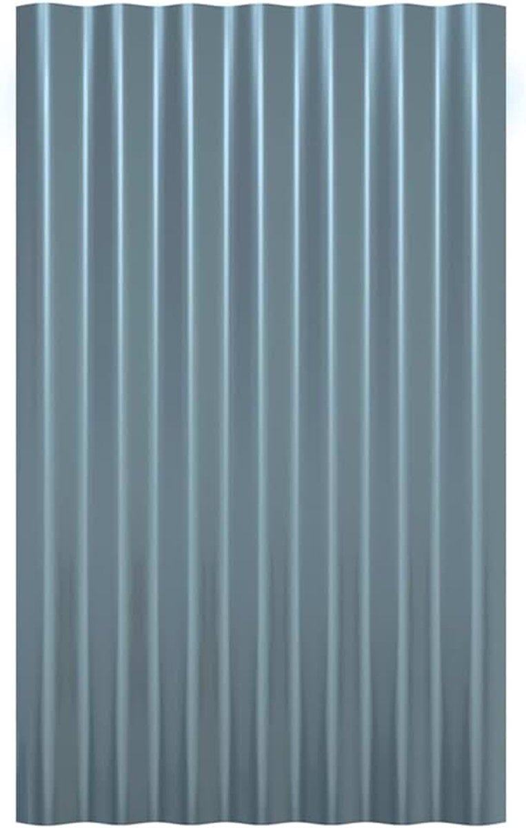 Dakpanelen, dakpannen, profielplaat, trapeziumplaat, dakplaat, staalplaat, trapeziumplaten, dakplaten, gepoedercoat staal, grijs, 60 x 36 cm, 36 stuks
