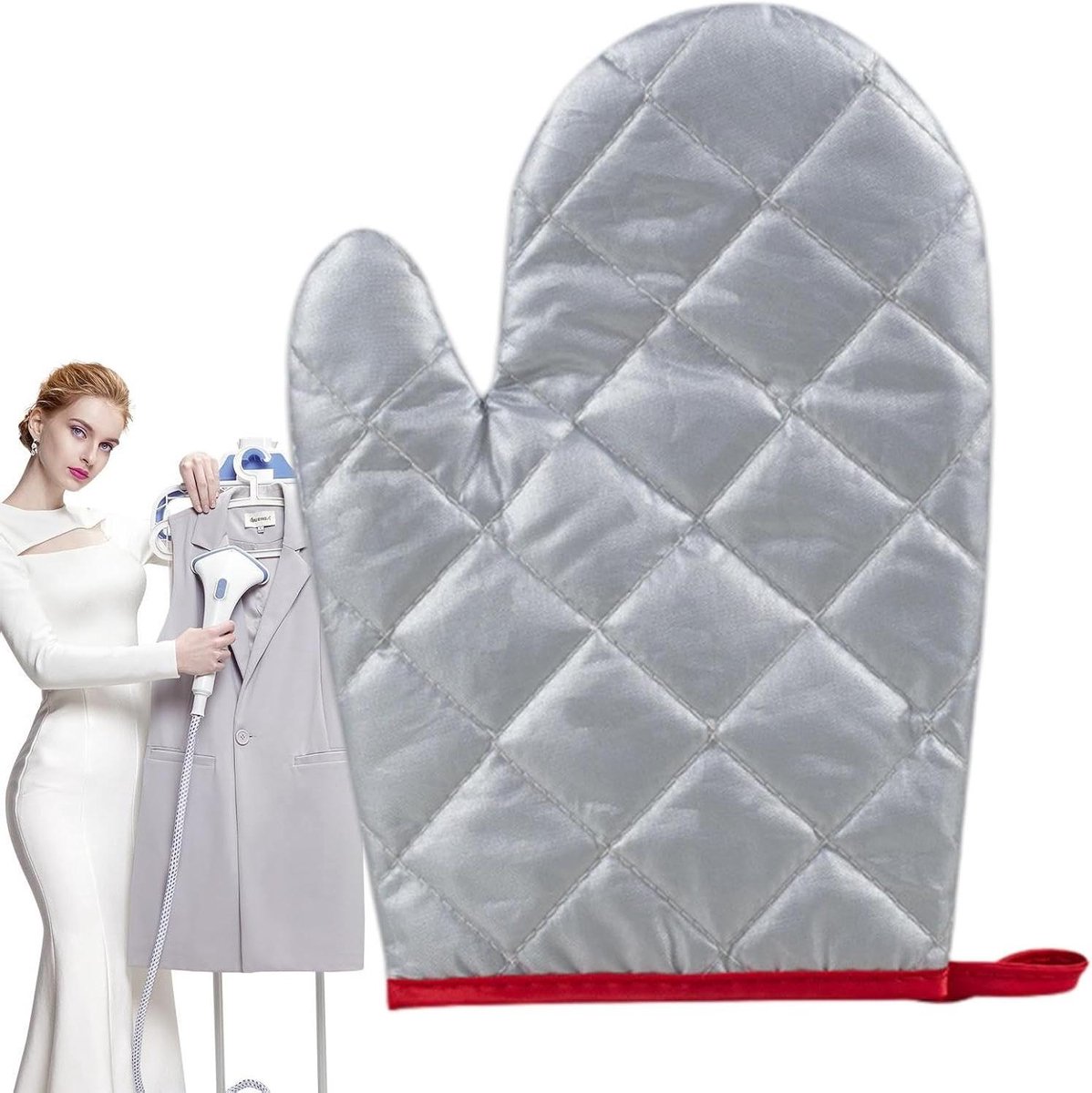 Kledingstomer wanten - Stoom handschoenen - Kreukels verwijderen - Hittebestendig materiaal - 23 x 13 cm - Verzilverd