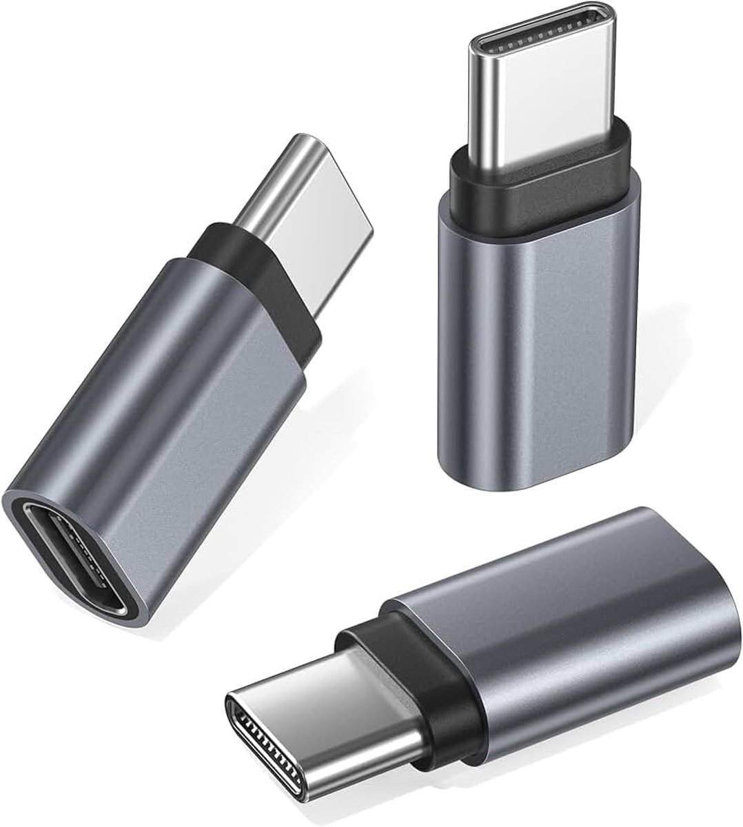 USB C Verlengadapter 3Pack,Type C Converter Verlengkabel | PD 100W 40Gbps mannelijk naar vrouwelijk, Thunderbolt 4 3 Connector Verlenger voor iPhone 17e 16, Samsung S26, MacBook Pro