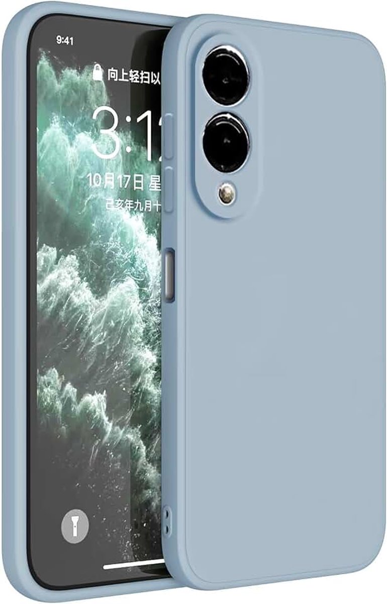 Hoesje ontworpen voor Samsung Galaxy S25 Edge (6,7 inch), TPU siliconen hoesje, beschermhoes - rookblauw