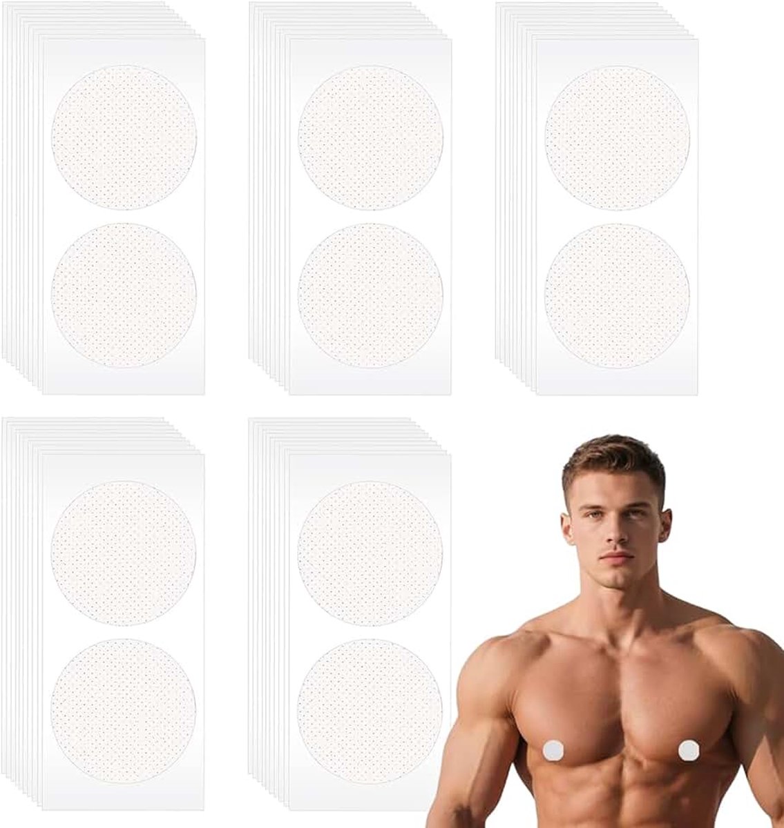 100 stuks tepelbeschermers voor heren, tepelbescherming voor hardlopers, tepelafdekkingen voor mannen, voor hardlopen, sportschool, sport, wit