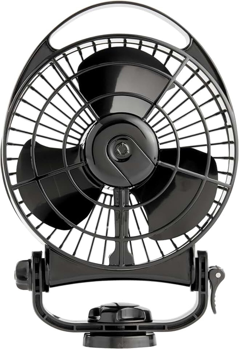 Bora II Cabineventilator, 12/24 V, 3-traps DC-ventilator voor boot en camper, compact, stil en energiezuinig, touch-bediening, zwart