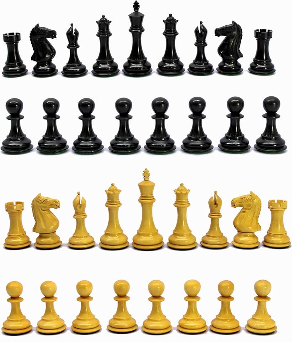 Staunton Style Houten Schaakstukken Schaakstukken (4" King met Extra Queens)