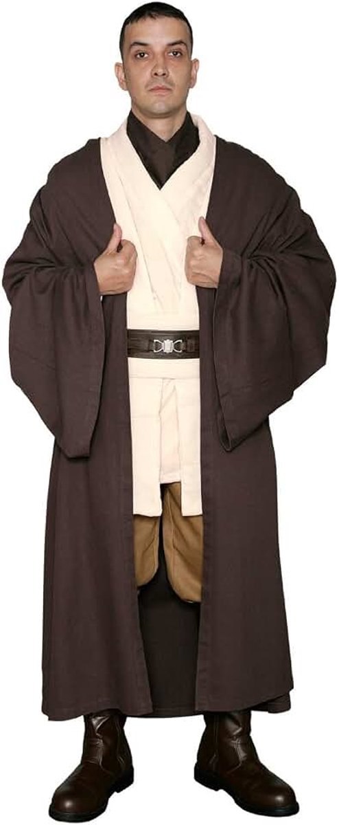 Kenobi Jedi Knight Kostuum - Body Tuniek met Donkerbruine Jedi gewaad - Replica Kostuum (Heren: X-Large)