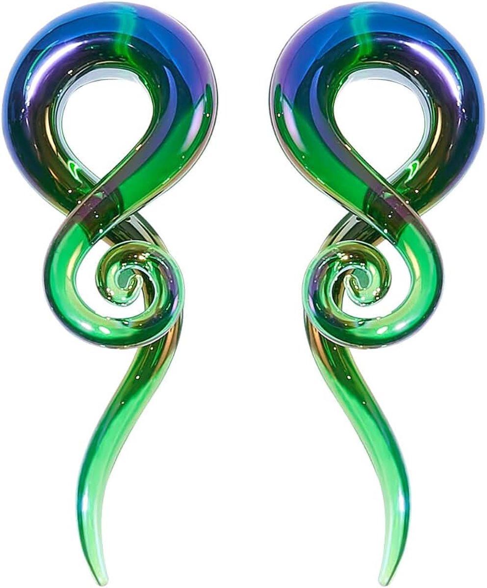 Tapers, expander, oorstretcher, sieraden, 5 mm - 12 mm, 1 paar