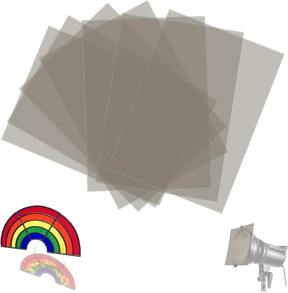 Set van 7 hittebestendige folie voor lampen - Bruin - 29,7 x 21 cm - Kleurfolie - A4 kleurfilter - Transparante kleurcorrectie - Voor fotolamp, koplamp, grafiek