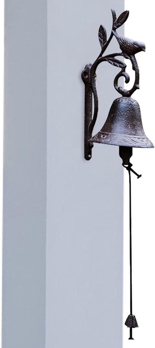 Gietijzeren Deurbel - Decoratieve Bel - Entree Decoratie - Uniek Vogeldesign - Wandmontage - Antiek Zwart
