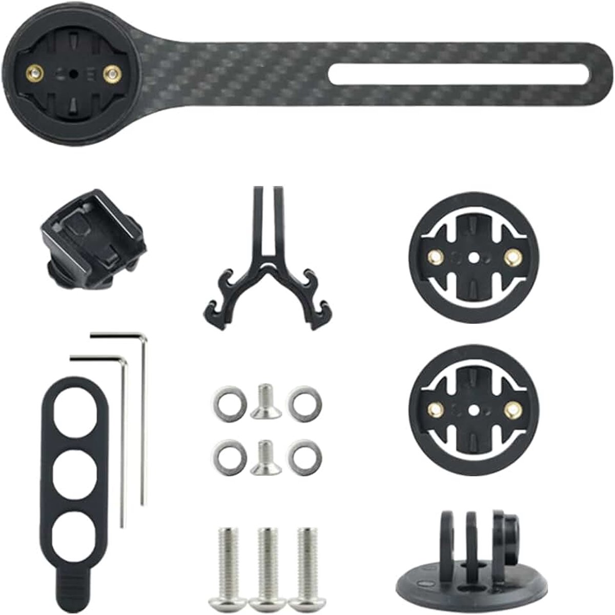 Fietscomputerhouder, geïntegreerde fietshouder, compatibel met Garmin Edge Bryton koolstofvezel, stuurhouder voor geïntegreerde handgreep, GoPro Mount Headlight