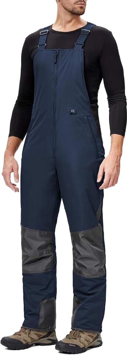 Winter Skibroek Snow Snowboard Geïsoleerde Winddichte Warme Softshell Broek met Verstelbare Band en Meerdere Zakken MSHXK8114M-Navyblue-S