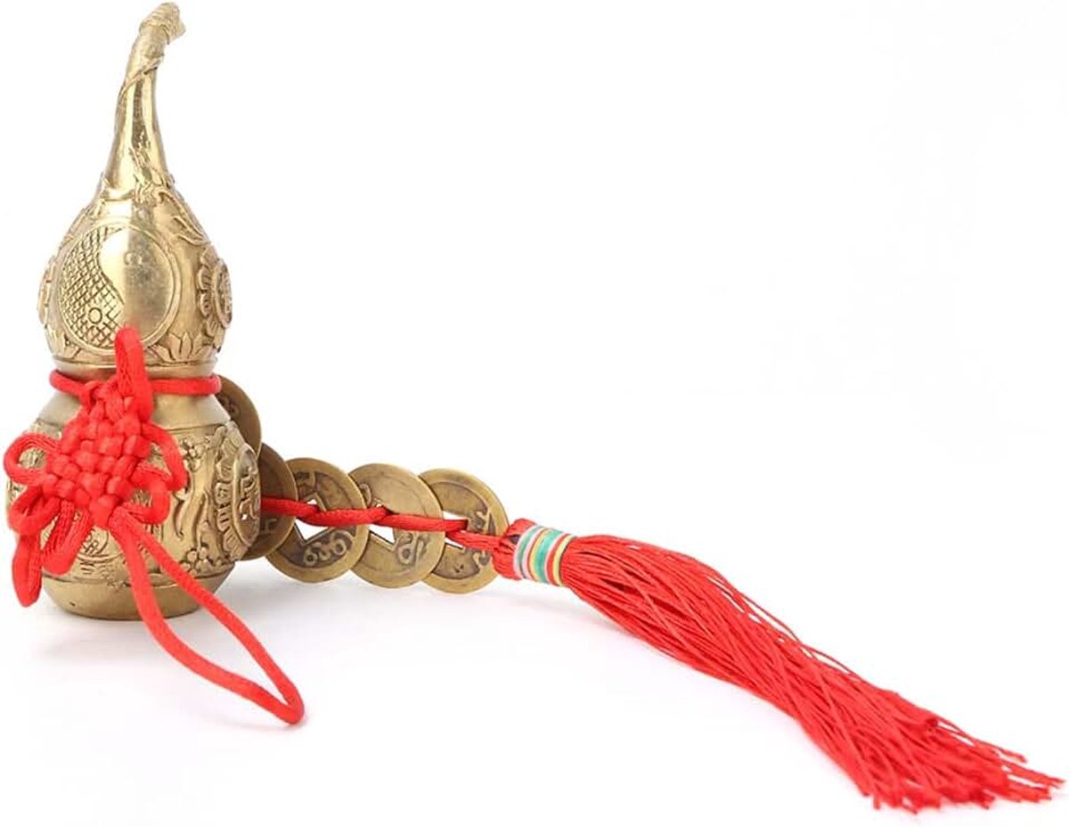 Messing Wu Lou Lucky Cucurbit Kalebasornament voor Geluk en Huisdecoratie