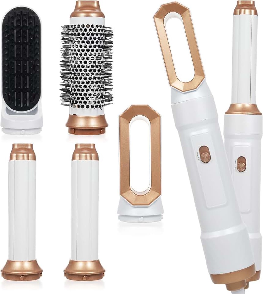 Heteluchtborstelset met haardroger, airflow ronde haardroger, multifunctionele haarstylingborstel