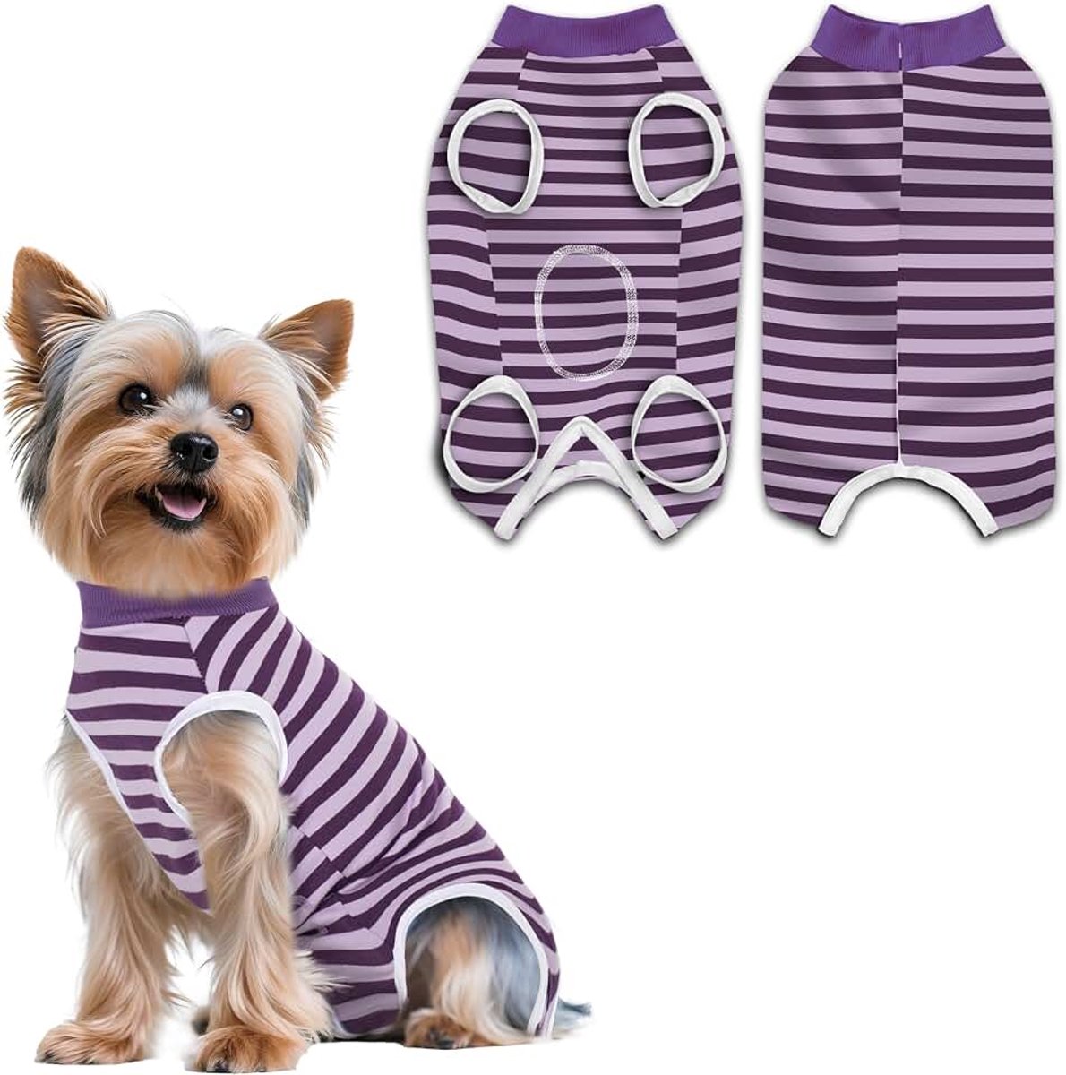 OP-body, hond, hond, reude, castratie, hondenbody, na opzet, zacht katoen, chirurgische vest, honden, medisch hemd, anti-likken, knoopsluiting, alternatieven voor wond, paars S