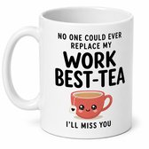 Work Bestie Mok – Afscheid Collega Cadeau – Collega Vertrekt – "No One Could Ever Replace My Work Best-Tea" – Keramische Mok 330 ml