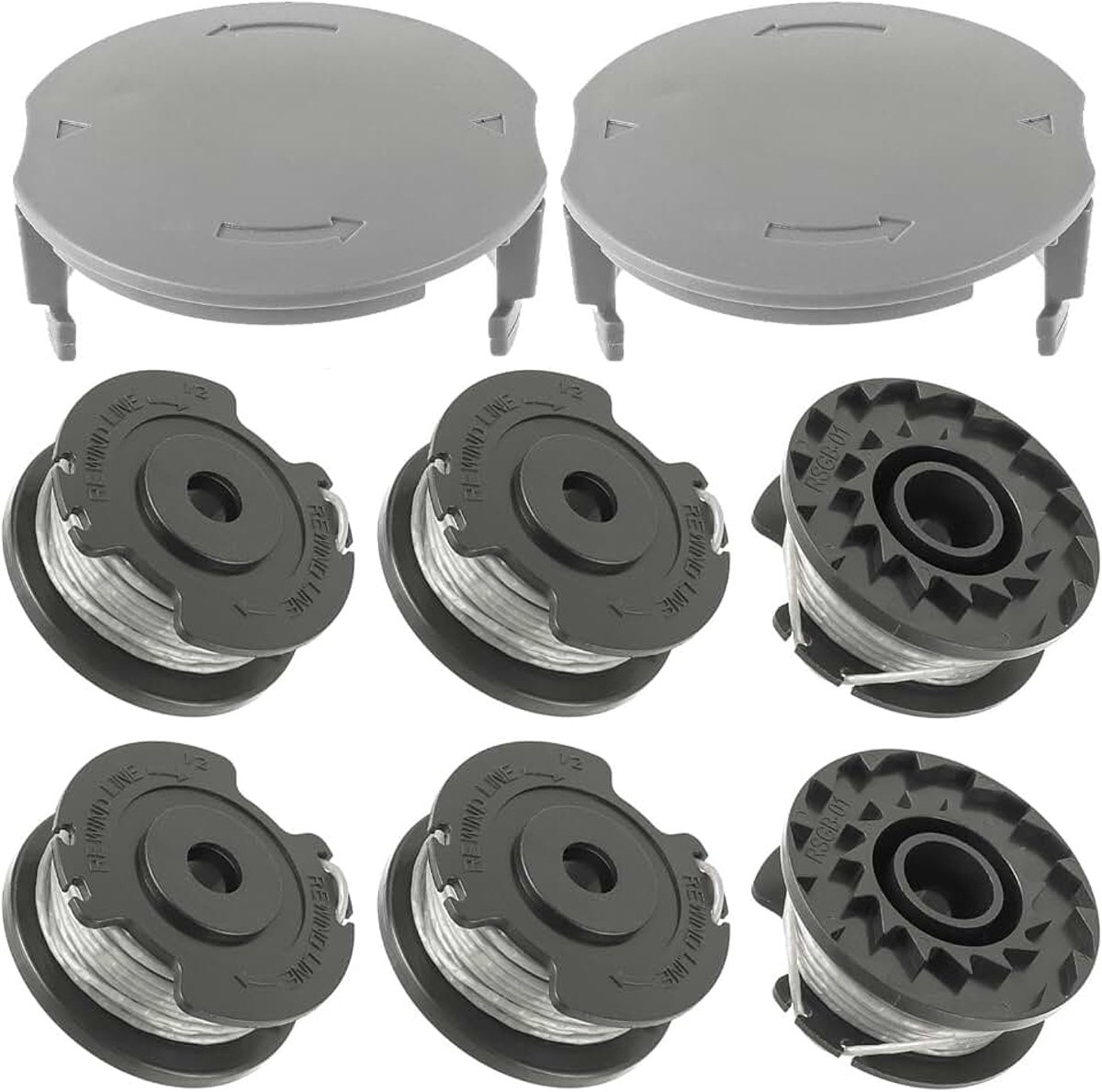 Reservespoel, lengte 4 m Ø 1,6 mm grastrimmerspoel voor Bosch accu grastrimmer EasyGrassCut 23/26/18/18-230/18-260/18-26 en spoelafdekking F016F05320 (60 Spoel+2. kap)