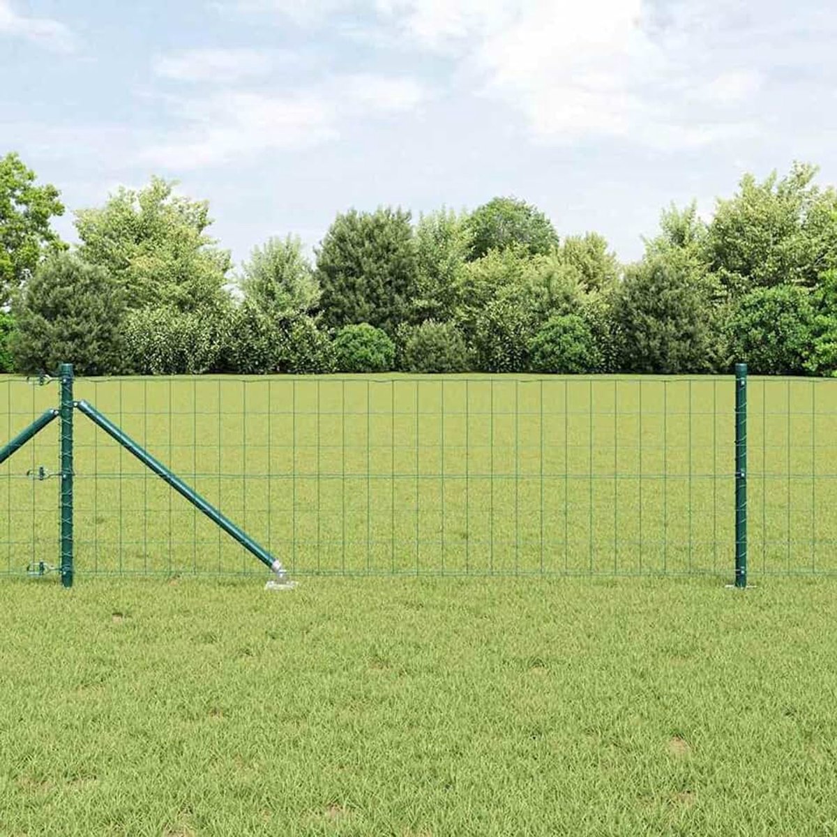 Palen, 0,6 x 50 m, thermisch verzinkt staal, groen, stabiele stalen palen voor tuinhekken, landbouw, wilgennetten, kippendraad 3350608