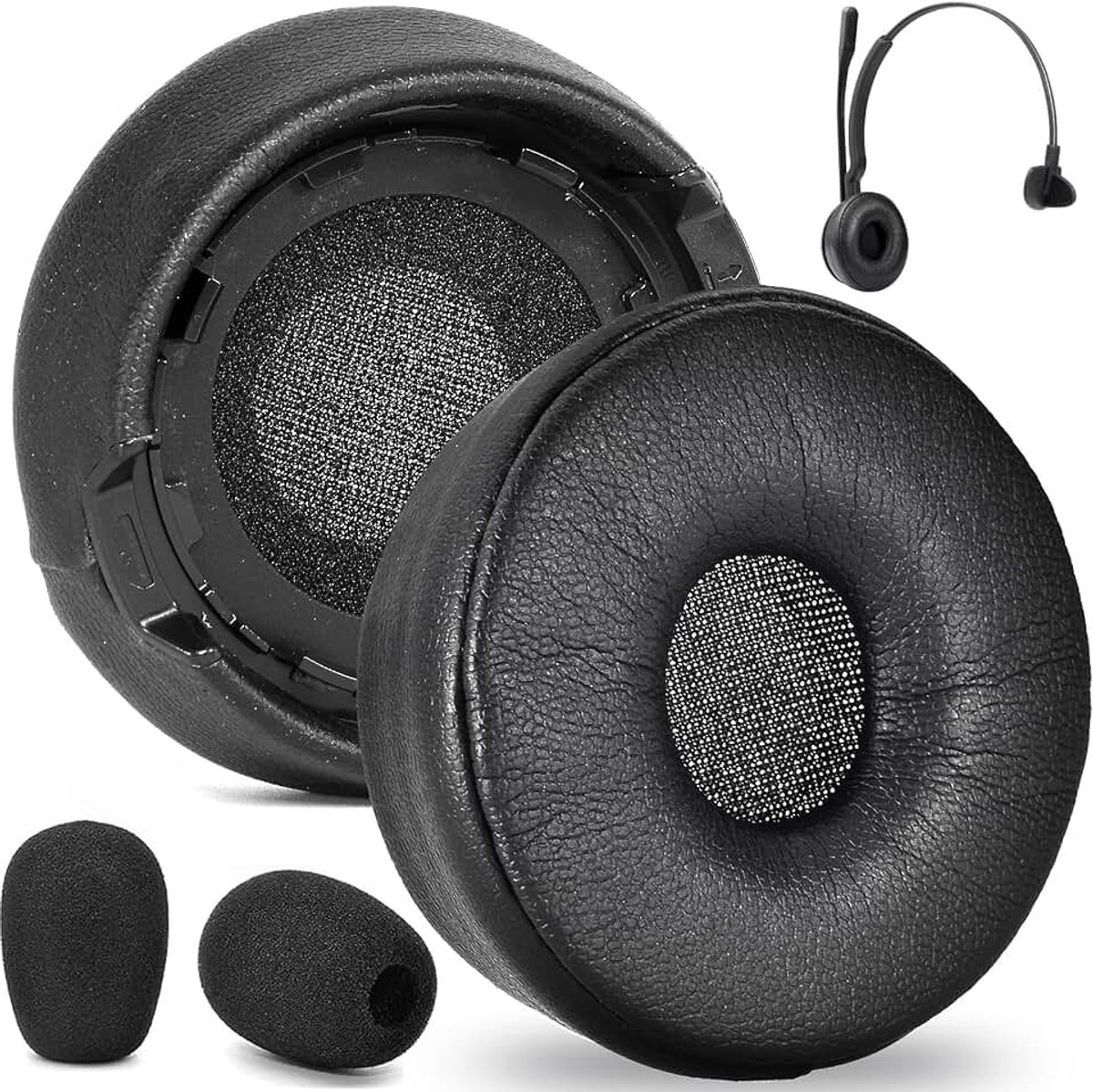 Oorkussens en Microfoon Foam Vervanging - defean Oorkussens Compatibel met Jabra Engage 55/65/75 Mono Versie Headset (niet Fit Engage 50, Engage 55/65/75 Stereo Versie)
