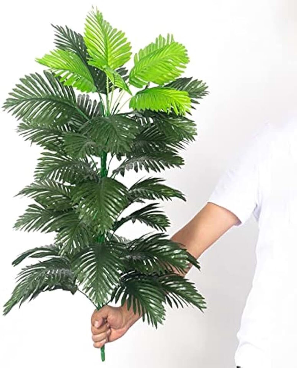 90 cm tropische planten grote artficial palmboom zijden palm bladeren lange nep takken zonder pot for thuis tuin bruiloft decor Kunstplant (Color : K, Grootte : 80cm 30 leaves)