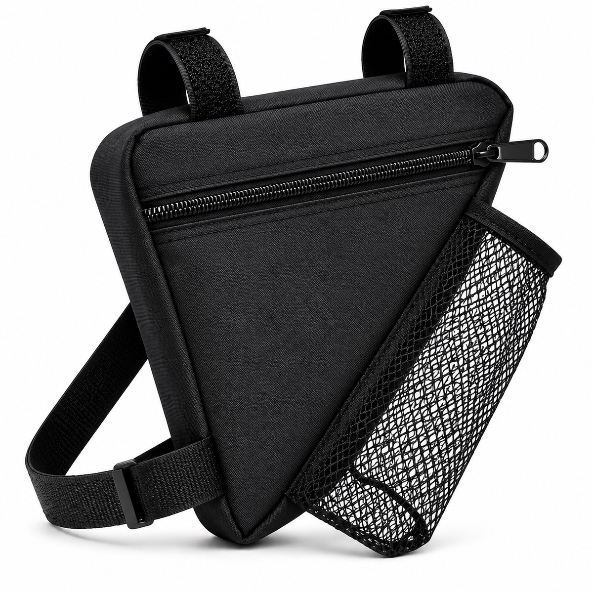 Fietstas Driehoek - 1.8L Frame Tas Fiets met Hoofdvak & Waterfleshouder - Compacte Fiets Frame Tas voor Telefoon, Sleutels en Accessoires - Zwart