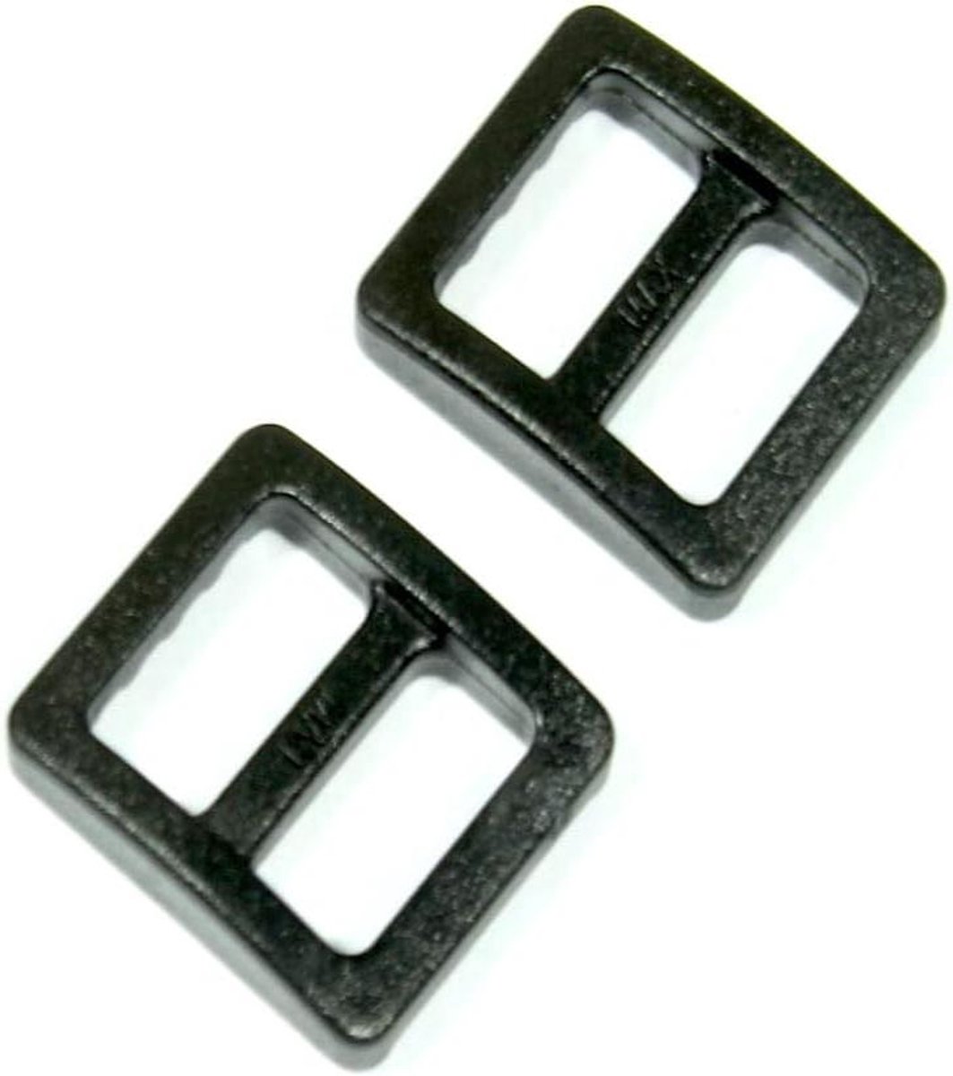 Schuifregelaar Stopper - Gordelband Regulator - Gordels Verstellen - Kunststof Materiaal - 10 mm Bandbreedte - Zwart