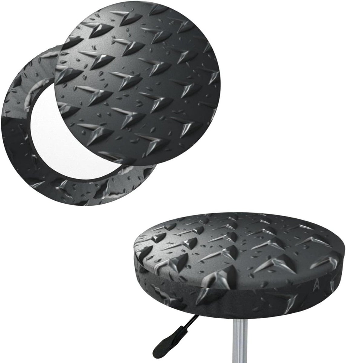 Barkruk Hoes - Stoelhoes Rond - Meubels Beschermen - Rekbare Stof - 30-35 cm - Zwart