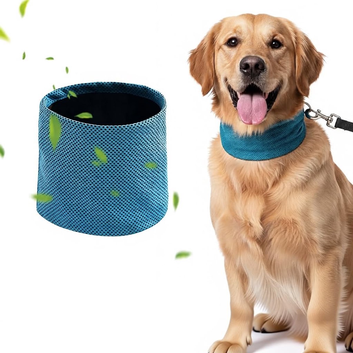 Zomerse koelhalsband voor honden - een coole bandana met D-ring en opening - ademend mesh - sneldrogend - nekwarmer/sjaal voor huisdieren - houdt je hond warm en koel.