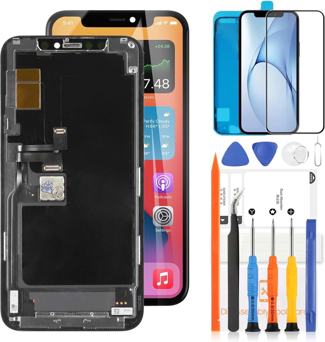 Voor iPhone 11 Pro Screen Vervanging Voor iPHONE 11 Pro LCD 11 PRO Display 3D Touchscreen Digitizer Vergadering Reparatie Onderdelen Kit A2160 A2217 A2215 5.8 "INCELL Zwart
