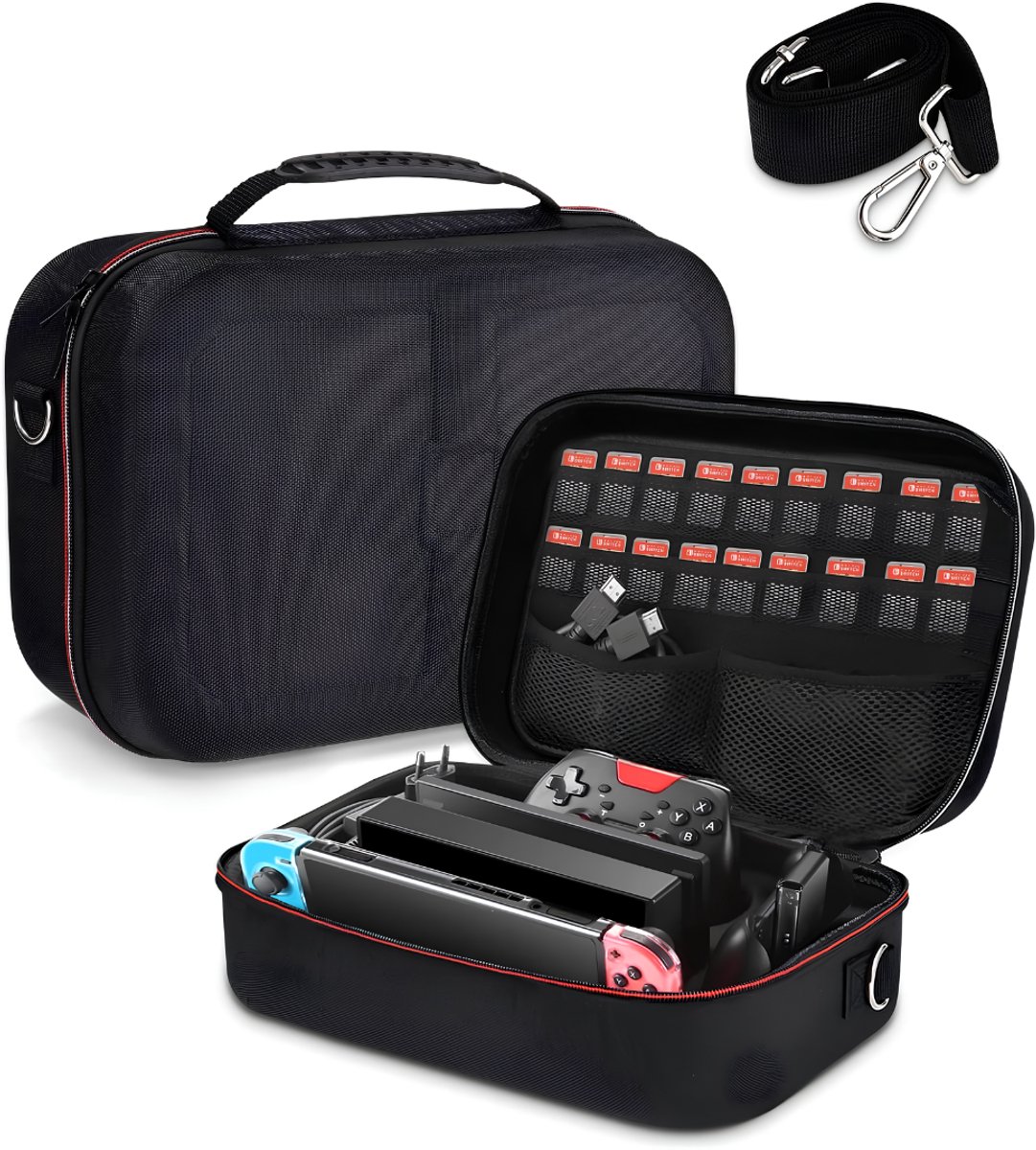 LNMsolutions® Nintendo Switch Case - Nintendo Switch Accessoires - Geschikt voor Nintendo Switch - Zwart - 34cm x 25cm x 13cm