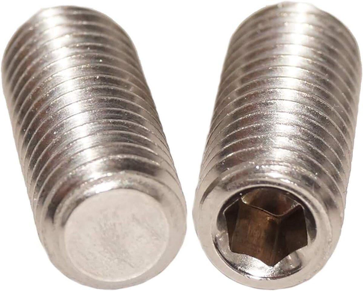 M6 x 18 met binnenzeskant en kegelkop, 25 stuks, madenschroeven, ISO 4026, A2 roestvrij staal