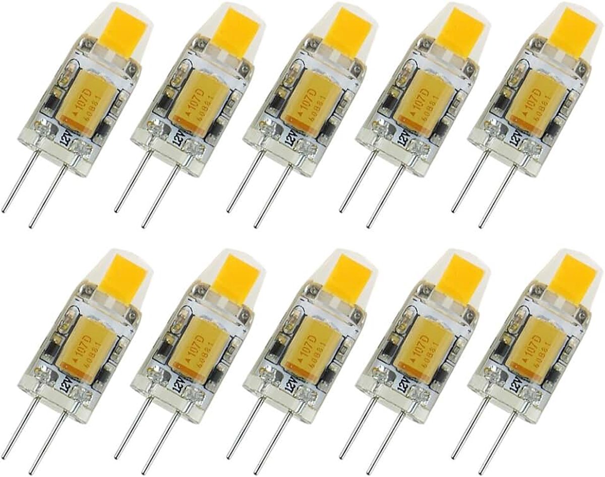 Pack van 10, Pocketman G4 LED Lamp 12v AC/DC COB Led Lamp Licht 1.5W Warm Wit r 360 Stralingshoek