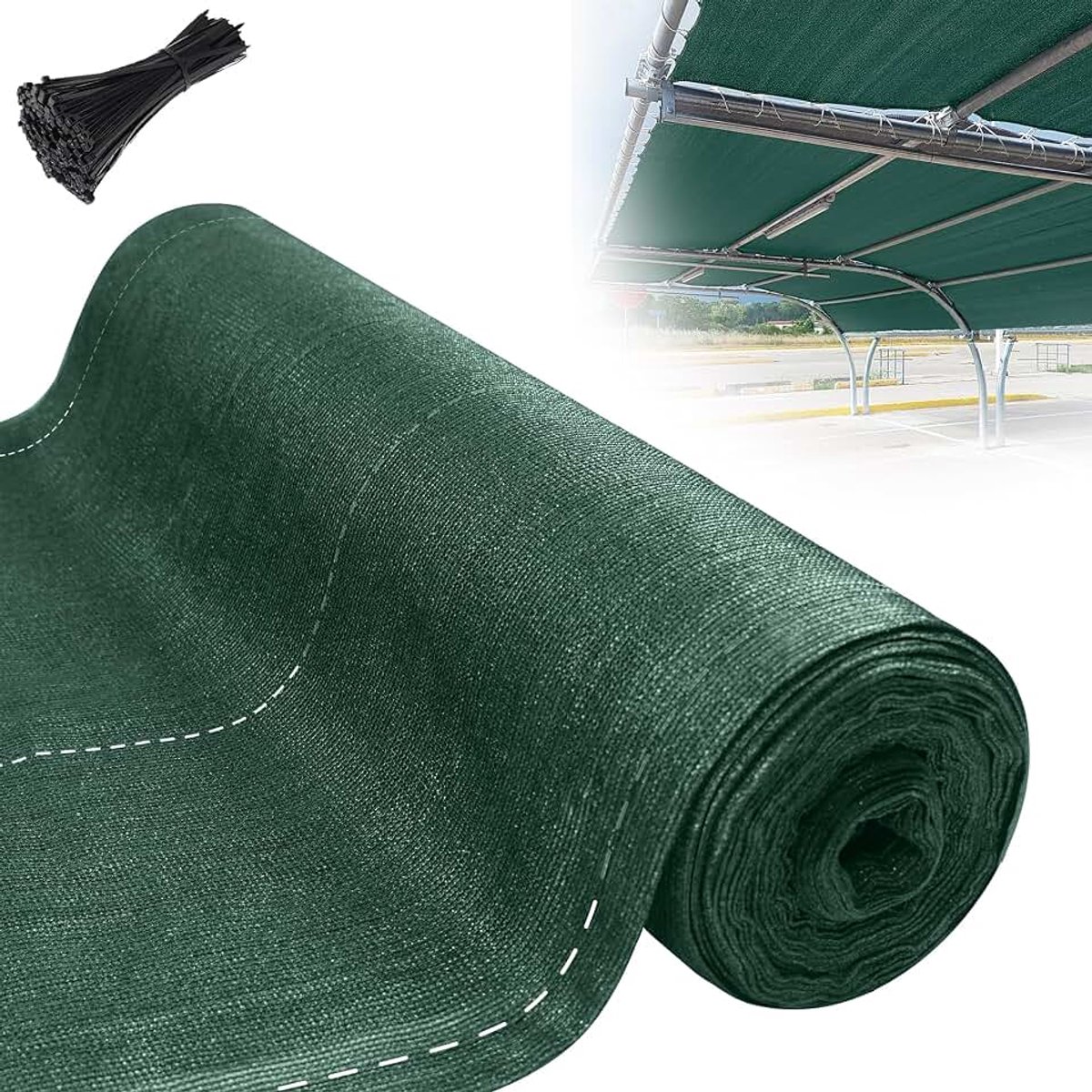 10 m x 1,8 m, HDPE, zichtwerend net, wind- en uv-bestendig, hekscherm voor tennisveld, balkon, tuin en terras, scheurvast, donkergroen