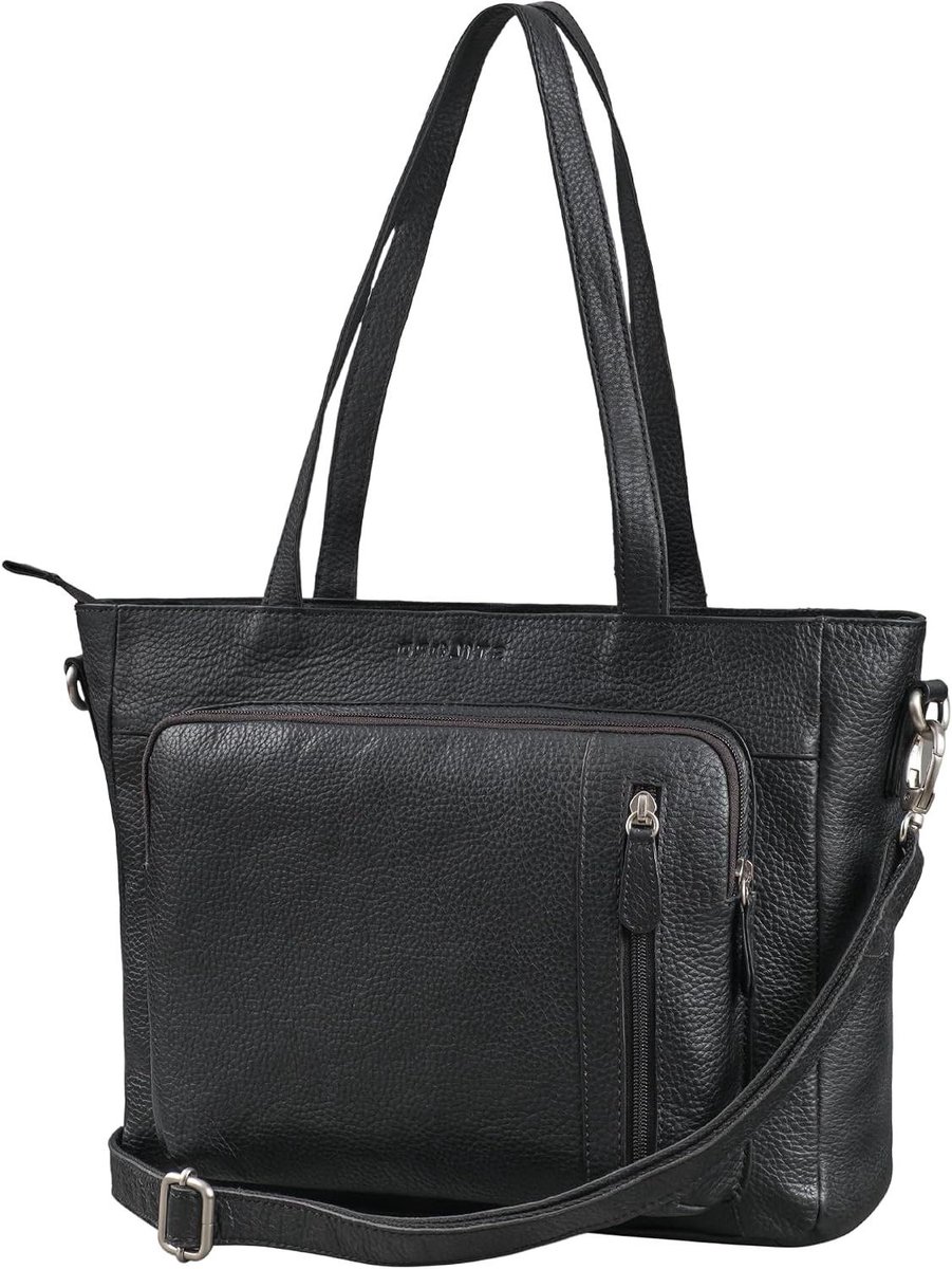 Leren Handtas - Dames Tas - Dagelijks Gebruik - 3-in-1 Model - 34 x 27 cm - Bruin