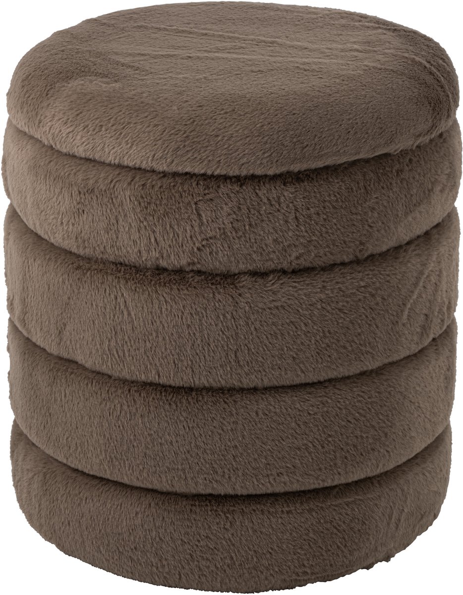 J-Line Poef met deksel - MDF - taupe
