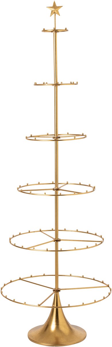 J-Line Kerstboom - ijzer - goud