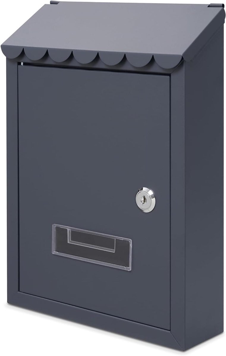 Wandbrievenbus - Brievenpost houder - Post ontvangen - Weerbestendig staal - 21x30x7cm - Grijs